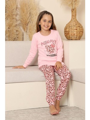 Miniğimin Cicileri Always Leopar Baskılı Kız Çocuk Pijama takımı - Pembe