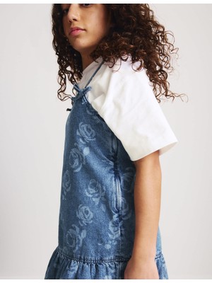 Marks & Spencer Desenli Denim Elbise & Tişört