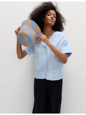 Marks & Spencer Saf Keten Bluz