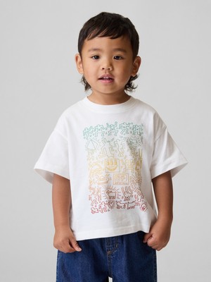 Gap Erkek Bebek Beyaz Keith Haring Grafik Baskılı T-Shirt