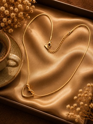 Jammy Jewerly Kalp Detaylı Minimal Zincir Kolye