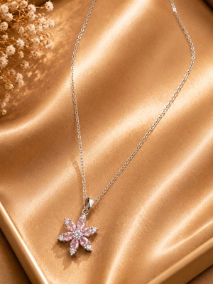 Jammy Jewerly Pembe Taşlı Çiçek Kolye