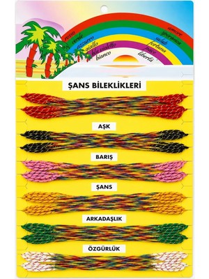 GEEN Renkli İp Şans Bilekliği Seti 12'li