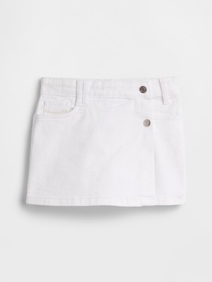 Gap Kız Çocuk Beyaz Denim Şort Etek