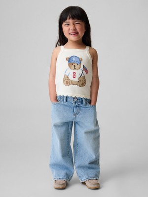 Gap Kız Bebek Kırık Beyaz Brannan Bear Americana Triko Atlet
