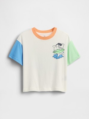 Gap Erkek Bebek Beyaz Oversized Grafik Baskılı T-Shirt