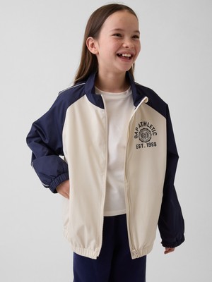 Gap Kız Çocuk Lacivert Athletic Logo Rüzgarlık