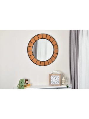 Vivense Dfn Wood Terra Yuvarlak Dekoratif Banyo Aynası, 90X90 cm