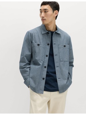 Marks & Spencer Pamuklu Çizgili Denim Gömlek Ceket