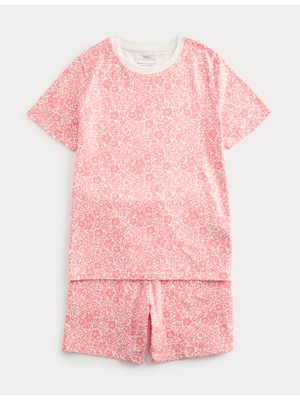 Marks & Spencer Saf Pamuklu Desenli Pijama Takımı
