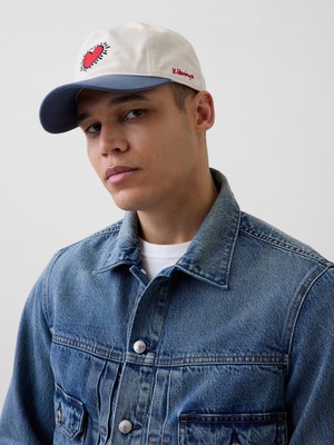 Gap Erkek Kırık Beyaz Keith Haring Kalp Beyzbol Şapka