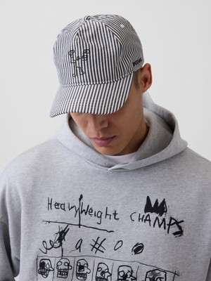 Gap Erkek Mavi Jean-Michel Basquiat Çizgili Beyzbol Şapka