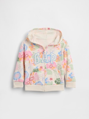 Gap Kız Bebek Çok Renkli Relaxed Logo Fransız Havlu Kumaş Fermuarlı Sweatshirt