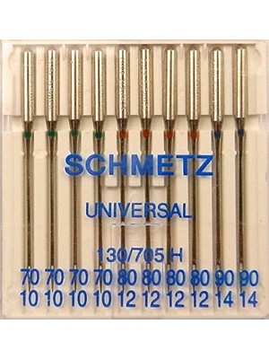 Vuralsin38 Schmetz Dikiş Makinesi Iğneleri: 10 Evrensel Iğne, Standart Iğne, Iğne Kalınlığı 70/10-90/14, Dikiş Seti, 130/705 H, Her Standart Ev Dikiş Makinesinde Kullanılabilir