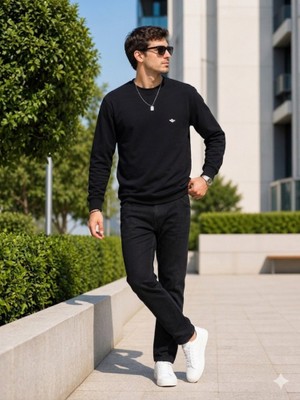 Crosstime  Erkek Siyah Sweatshirt