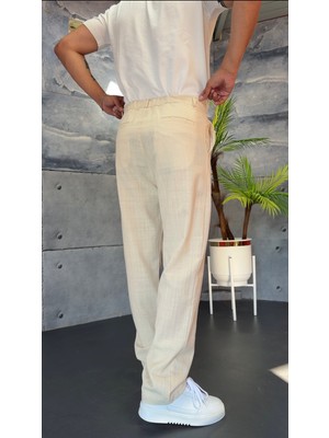 Peerless Store Regular Kalıp Keten Pantolon