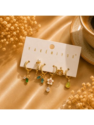 Jammy Jewerly 6'lı Gold Renk Karışık Figürlü Küpe Seti