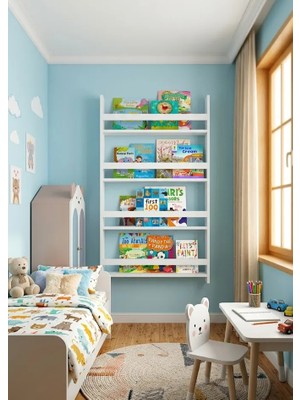 Doğa %100 MDF 4 Raflı 120 X 69 *X 10 Cm Genel Kullanım Amaçlı Kitaplık Baharatlık Kahve Köşesi Raf Stand