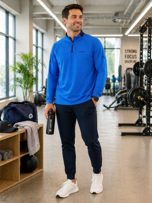 Crosstime  Erkek Mavi Antrenman Sweatshirt