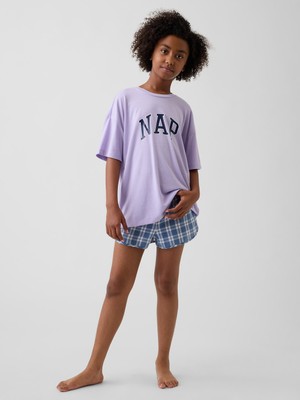 Gap Kız Çocuk Lila Recycled Pijama Şort Takımı