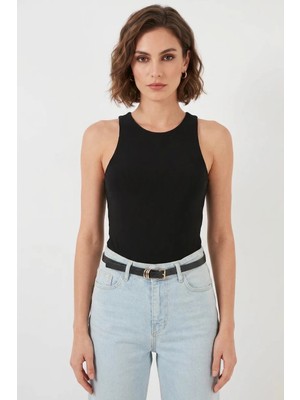 buğrahayalin Kadın Halter Yaka Siyah Body