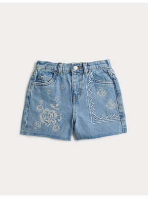 Marks & Spencer Denim Nakışlı Şort