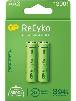 Fırsatkolik Gp Recyko 1300MAH Aa Şarj Edilebilir Kalem Pil 2'li Paket