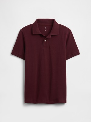 Gap Erkek Çocuk Bordo Pique Polo T-Shirt