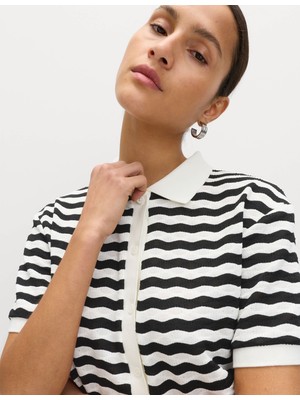 Marks & Spencer Çizgili Polo Yaka Üst