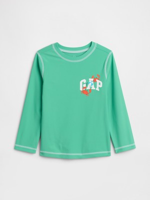 Gap Erkek Bebek Açık Yeşil Americana Grafik Baskılı Rash Guard Mayo