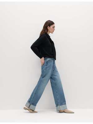 Marks & Spencer Yüksek Bel Geniş Paça Jean