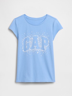 Gap Kız Çocuk Açık Mavi Grafik Baskılı T-Shirt