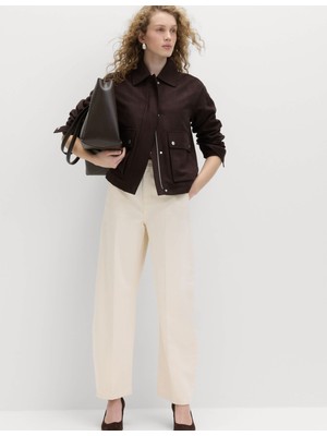 Marks & Spencer Saf Pamuklu Barrel Leg Pantolon