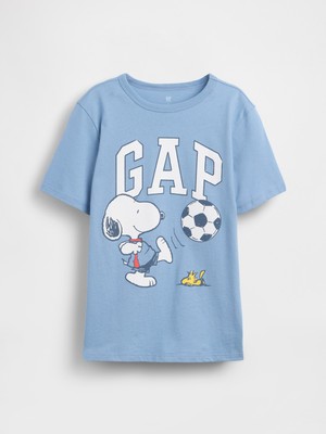 Gap Erkek Çocuk Açık Mavi Peanuts Logo T-Shirt