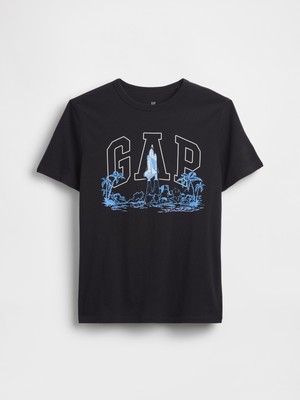 Gap Erkek Çocuk Siyah Gap Logo T-Shirt