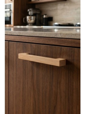 Wholewood Zen Ahşap Renkli Mobilya Dolap Kulpu 96 Mm Masif Kayın Ahşap Malzemeden Şık Tasarım