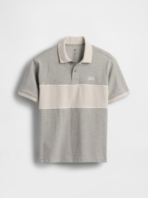 Gap Erkek Çocuk Gri Logo Polo T-Shirt
