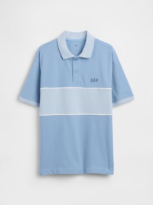 Gap Erkek Çocuk Açık Mavi Logo Polo T-Shirt