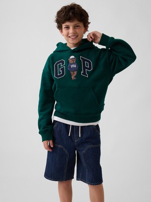 Gap Erkek Çocuk Koyu Yeşil Vintagesoft Relaxed Brannan Bear Logo Sweatshirt