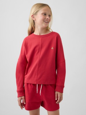 Gap Kız Çocuk Kırmızı Heavyweight Oversized Seam T-Shirt