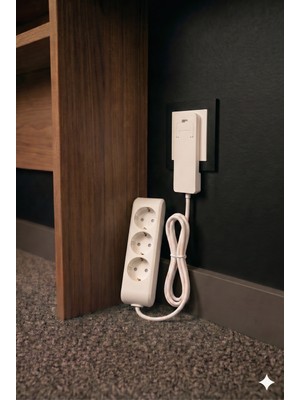 Gündüz Elektromarket Ultra Ince Fişli Uzatma Kablosu 3’lü (0,5m)Dar Alanlar Için Şık ve Pratik Çözüm!