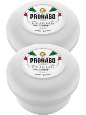 Vuralsin38 Proraso Beyaz Seri Yeşil Çay Yulaf Özlü Tıraş Sabunu 150 ml 2 Adet
