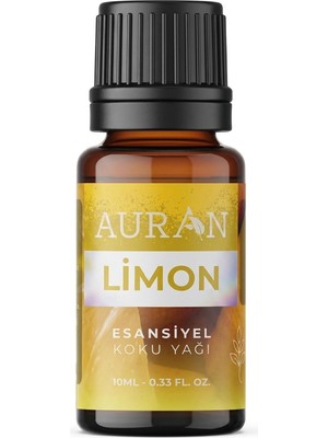 Vuralsin38 Auran Limon Saf Esansiyel Uçucu Yağ Buhurdanlık Yağı Difüzör Esansı Aromaterapi Ortam Koku Küre Yağı 10ML