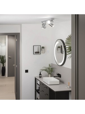 Riolight Rıolight Modern1 Krom1 Mafsallı Hareketli Başlık 4XGU10 Duylu LED Spot Avize(Ampül Dahil)