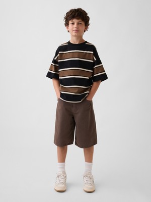 Gap Erkek Çocuk Kahverengi Kids Baggy Denim Şortlar