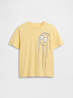 Gap Erkek Çocuk Sarı Grafik Baskılı T-Shirt