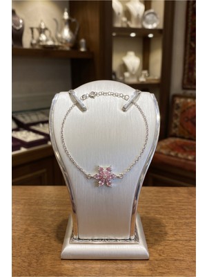 Anka Mücevherat 925 Ayar Gümüş Lotus Kadın Bileklik (Pudra)
