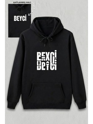 Alfanora Sevgililer Günü Beyci Hediye Baskılı Oversize Kapüşonlu Sweatshirt - Siyah