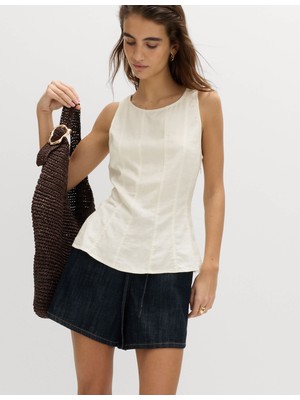 Marks & Spencer Keten Karışımlı Bluz