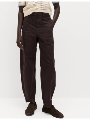 Marks & Spencer Pamuk Karışımlı Barrel Leg Pantolon